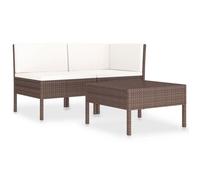 ""SALE 2025""Ensemble de salon d'extérieur MOOD - Salon de jardin 3 pcs avec coussins - Résine tressée Marron Chill362882