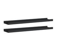 ""SALE 2025""Étagères Suspendues de CD - Étagères à rebord pour cadre photo 2 pcs - MOOD - Noir 60x9x3 cm MDF Chill832399