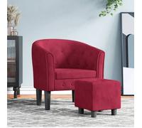 ""SALE 2025""Fauteuil TV avec repose-pied - Maximum 110 kg - rouge bordeaux velours - 70x56x68 cm,12,75 Kg 6830