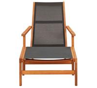 ""SALE 2025""Fauteuils relax/Maximum 110 kg - Chaise de jardin et repose-pied Eucalyptus solide et textilène Chill732647