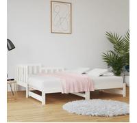 ""SALE 2025""Lit coulissant/Lit Gigogne - Lit 2 personnes - blanc 2x(90x190) cm,28.66 Kg 6602