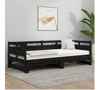 ""SALE 2025""Lit coulissant/Lit Gigogne - Lit 2 personnes - noir 2x(90x190) cm,30 Kg 2663