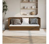 ""SALE 2025""Lit rembourré/Lit de repos/Lit de jour - 1 personne - marron miel 75x190 cm - bois pin massif,31.5 Kg 2303