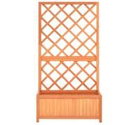 ""SALE 2025""Lit Surélevé de Jardin/Bac de Plantation MOOD - Jardinière à treillis jardin Marron 70x30x135 cm Bois de sapin