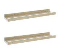 ""SALE 2025""Lot de 2 Étagères murales - Étagères Suspendues de CD - blanc et Chêne sonoma - 40x9x3 cm Chill648199