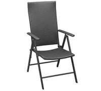 ""SALE 2025""Lot de 2 fauteuils relax/ Chaises empilables de jardin - Ensemble de 2 pièces - Résine tressée Noir Chill844439
