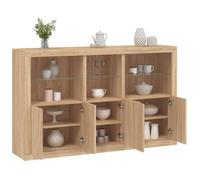 ""SALE 2025""Meuble bas bahut vaisselier - Buffet avec lumières LED - Chêne sonoma - 162x37x100 cm,75,12 Kg 2461