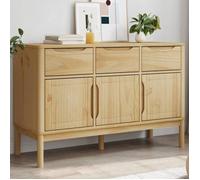 ""SALE 2025""Meuble bas bahut vaisselier - Buffet FLORO marron cire 114x43x74 cm - Bois massif de pin,30,7 Kg 5742