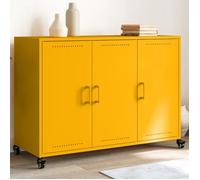 ""SALE 2025""Meuble bas bahut vaisselier - Buffet jaune moutarde 100,5x39x72 cm acier laminé à froid,25 Kg 7475