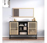 ""SALE 2025""Meuble bas bahut vaisselier - Buffet noir 105x30x65 cm - bois d'ingénierie 19 85 Kg 3999