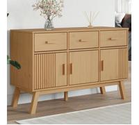 ""SALE 2025""Meuble bas bahut vaisselier - Buffet OLDEN marron 114x43x73,5 cm - Bois massif de pin,30,75 Kg 8670