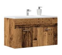 ""SALE 2025""Meuble salle de bain suspendu - Armoire lavabo de salle de bain - vieux bois - bois d'ingénierie,15,2 Kg 5882