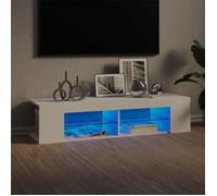 ""SALE 2025""Meuble TV avec lumières LED - Armoire Basse Stéréo - blanc 135x39x30 cm,23 Kg 5358