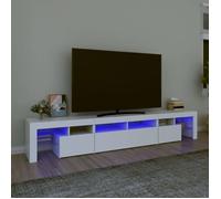 ""SALE 2025""Meuble TV avec lumières LED - Armoire Basse Stéréo - Blanc 230x36,5x40 cm,49,34 Kg 7124