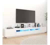 ""SALE 2025""Meuble TV avec lumières LED - Armoire Basse Stéréo - Blanc 260x35x40 cm,56,46 Kg 3933
