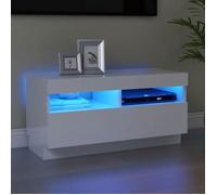 ""SALE 2025""Meuble TV avec lumières LED - Armoire Basse Stéréo - Blanc brillant - 80x35x40 cm,18,38 Kg 8096