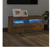 ""SALE 2025""Meuble TV avec lumières LED - Armoire Basse Stéréo - Chêne fumé - 90x35x40 cm,19,95 Kg 1533