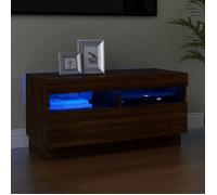 ""SALE 2025""Meuble TV avec lumières LED - Armoire Basse Stéréo - Chêne marron - 80x35x40 cm,18,69 Kg 8030