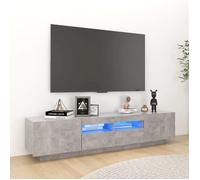 ""SALE 2025""Meuble TV avec lumières LED - Armoire Basse Stéréo - Gris béton - 180x35x40 cm,38,08 Kg 2383