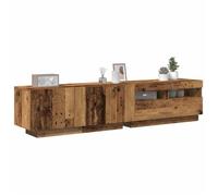 ""SALE 2025""Meuble TV avec lumières LED - Armoire Basse Stéréo - vieux bois - bois d'ingénierie,35,45 Kg 4176