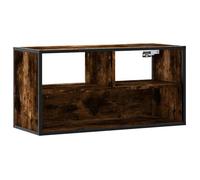 ""SALE 2025""Meuble TV Bas sur Pieds MOOD - Table Télé - chêne fumé - 80x31x39,5 cm - Bois d'ingénierie et métal Chill8396144