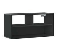 ""SALE 2025""Meuble TV Bas sur Pieds MOOD - Table Télé noir 80x31x39,5 cm - Bois d'ingénierie et métal Chill8611683