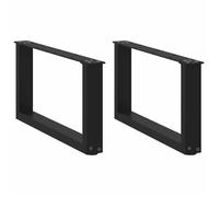 ""SALE 2025""Pieds de table basse forme de U - Lot de 2 - noir 60x(30-31) cm acier,6,95 Kg 5485