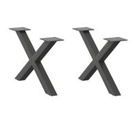 ""SALE 2025""Pieds de table basse forme de X - Lot de 2 - anthracite 60x(30-31) cm,5,45 Kg 7882