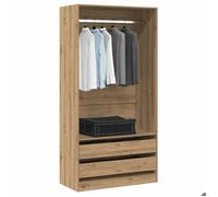 ""SALE 2025""Placard de Chambre - Garde-robe chêne artisanal 100x50x200 cm - bois d'ingénierie,56,8 Kg 1169