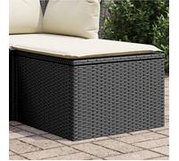 ""SALE 2025""Repose-pieds de Patio - Tabouret de jardin avec coussin noir 55x55x37 cm résine tressée,6,4 Kg 4211