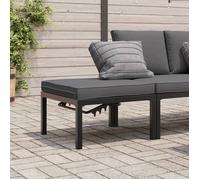 ""SALE 2025""Repose-pieds de Patio - Tabouret de jardin avec coussin noir aluminium 6 6 Kg 8407