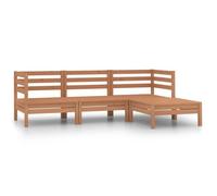""SALE 2025""Salon de jardin - Lot de 4 - Bois de pin massif - Marron miel 63,5 x 63,5 x 62,5 cm,27,93 Kg 1364