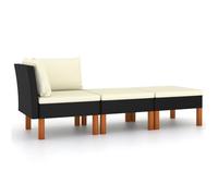 ""SALE 2025""Sofa de jardin - Salon de jardin 3pcs Résine tressée et bois d'eucalyptus massif - 64 5x64 5x67 cm 21 Kg 6233