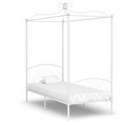 ""SALE 2025""Structure/Cadre de lit à baldaquin - Lit 1 personne - blanc métal 90x200 cm,22.8 Kg 1226