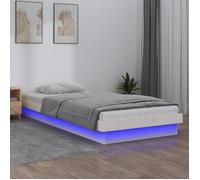 ""SALE 2025""Structure/Cadre de lit à LED - Lit 1 personne - blanc bois massif,19.22 Kg 2208
