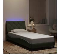 ""SALE 2025""Structure/Cadre de lit avec LED - Lit 1 personne - gris clair - 90x190 cm velours 23.78 Kg 2334