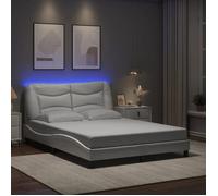 ""SALE 2025""Structure/Cadre de lit avec LED - Lit 2 personnes - blanc 140x190 cm,28.72 Kg 6658