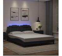 ""SALE 2025""Structure/Cadre de lit avec LED - Lit 2 personnes - noir 160x200 cm,29.22 Kg 3964