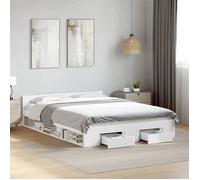 ""SALE 2025""Structure/Cadre de lit avec tiroirs - Lit 2 personnes - blanc 120x190 cm,49.76 Kg 9158