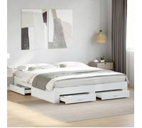 ""SALE 2025""Structure/Cadre de lit avec tiroirs - Lit 2 personnes - blanc 180x200 cm,59.84 Kg 8272