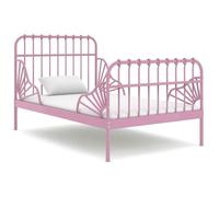""SALE 2025""Structure/Cadre de lit extensible - Lit 1 personne - rose métal 80x130/200 cm,22 Kg 3791