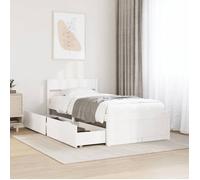""SALE 2025""Structure/Cadre de lit - Lit 1 personne - blanc 75x190 cm - bois de pin massif,27.3 Kg 8098