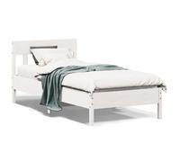 ""SALE 2025""Structure/Cadre de lit - Lit 1 personne - blanc 90x190 cm - bois de pin massif,19.95 Kg 5734