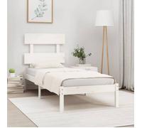 ""SALE 2025""Structure/Cadre de lit - Lit 1 personne - blanc 90x190 cm bois massif,17.54 Kg 5939