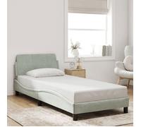 ""SALE 2025""Structure/Cadre de lit - Lit 1 personne - gris clair - 80x200 cm velours,22 Kg 5165