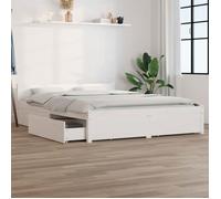 ""SALE 2025""Structure/Cadre de lit - Lit 2 personnes - avec tiroirs blanc,43.64 Kg 2239