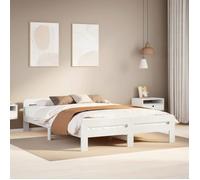 ""SALE 2025""Structure/Cadre de lit - Lit 2 personnes - blanc 140x190 cm - bois de pin massif,23.5 Kg 1830