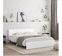 ""SALE 2025""Structure/Cadre de lit - Lit 2 personnes - blanc 140x200 cm,46 Kg 9785