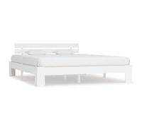 ""SALE 2025""Structure/Cadre de lit - Lit 2 personnes - blanc 160x200 cm - bois de pin massif,27.8 Kg 3952
