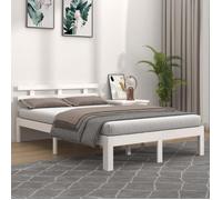 ""SALE 2025""Structure/Cadre de lit - Lit 2 personnes - blanc bois massif 180x200 cm,25.52 Kg 7716